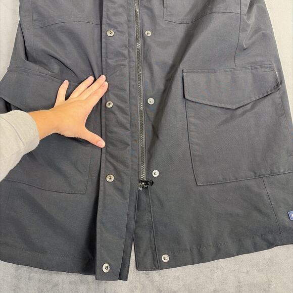 Lands End Waterproof Windproof Hooded Squall Jacket Sz Lg 14-16 Anti-Static BLK - Picture 9 of 16